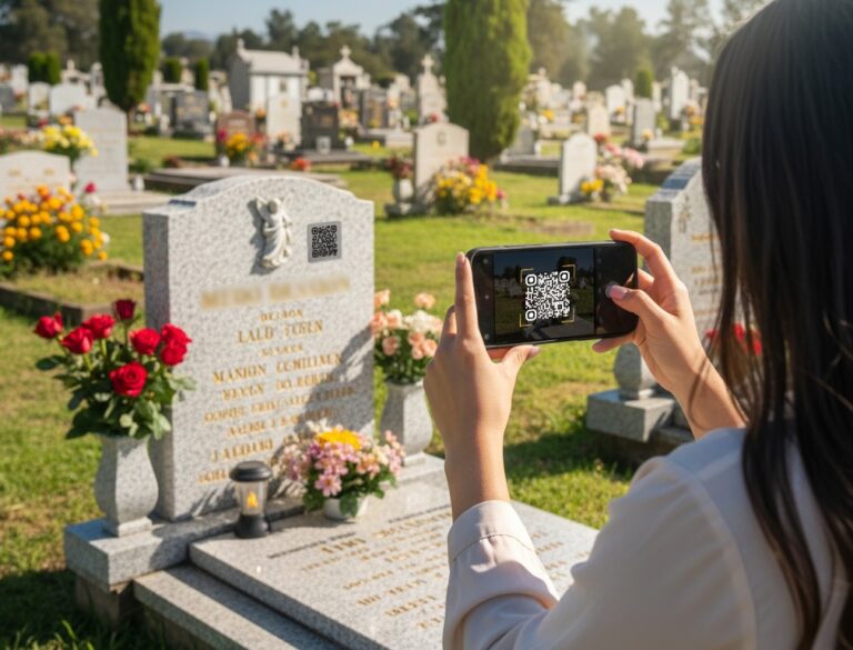 Escanea codigo qr lapida cementerio